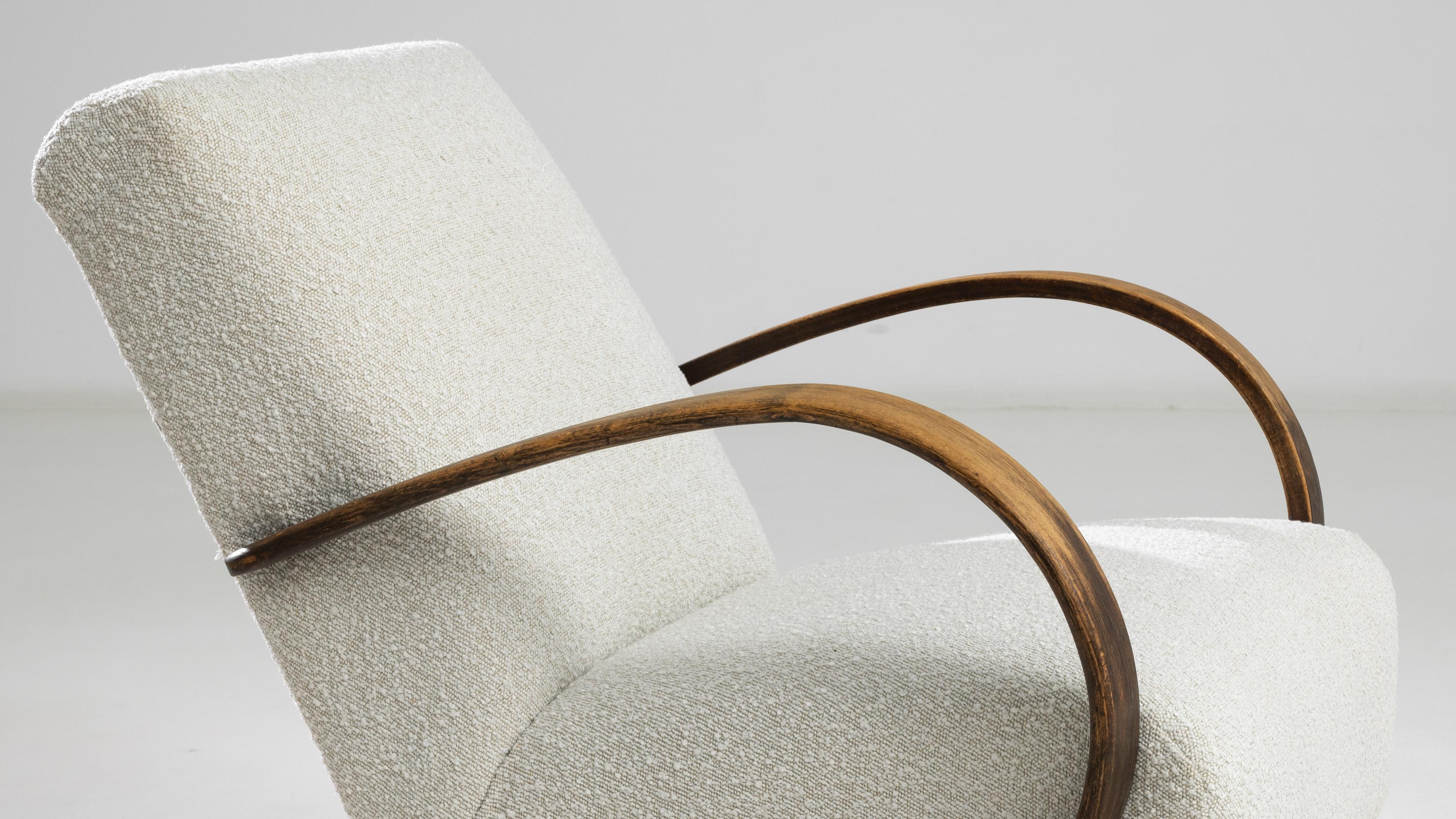 20th Century 1950s Czech Wooden Armchair by J. Halabala For Sale