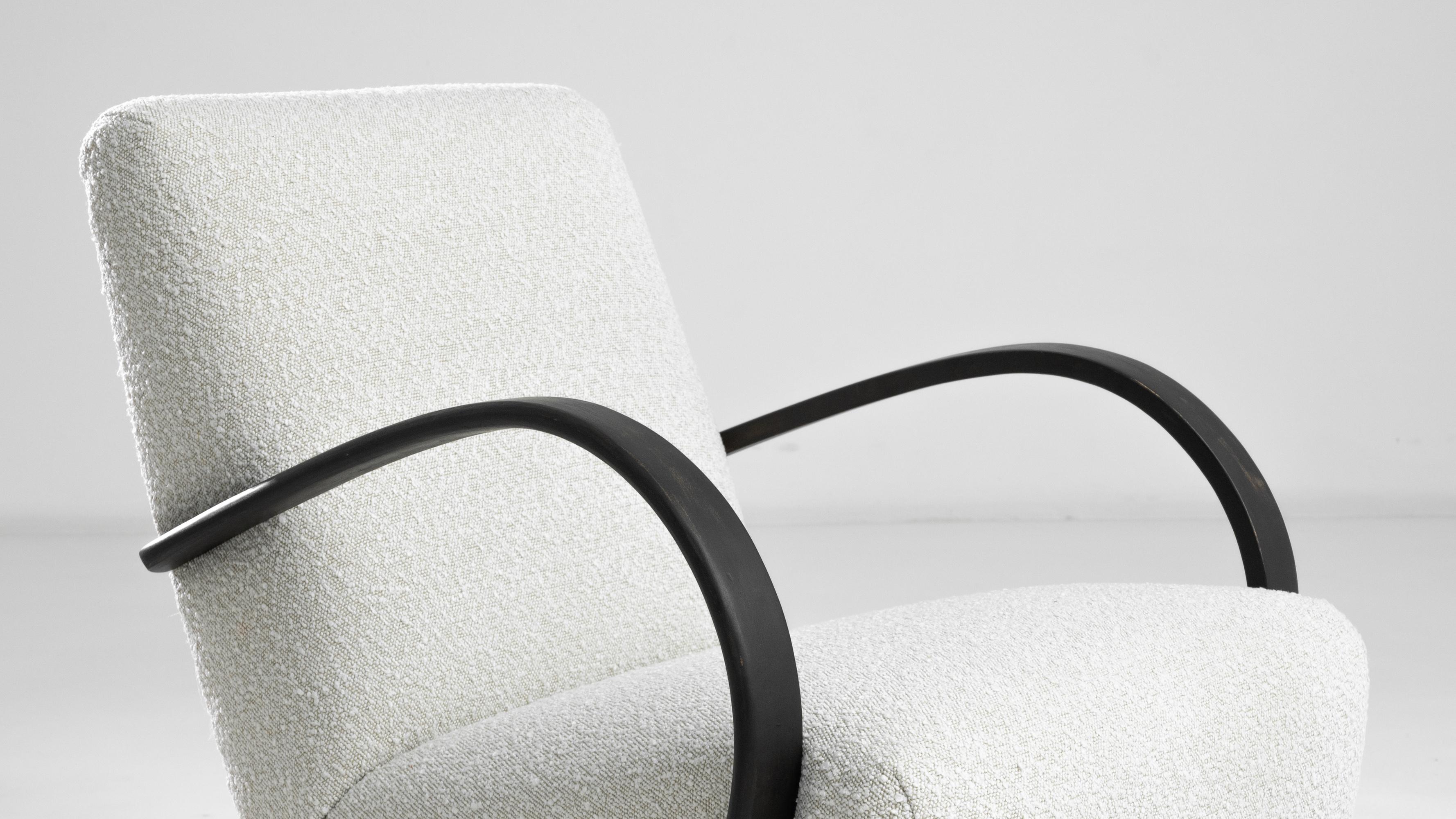 20th Century 1950s Czech Wooden Armchair by J. Halabala For Sale