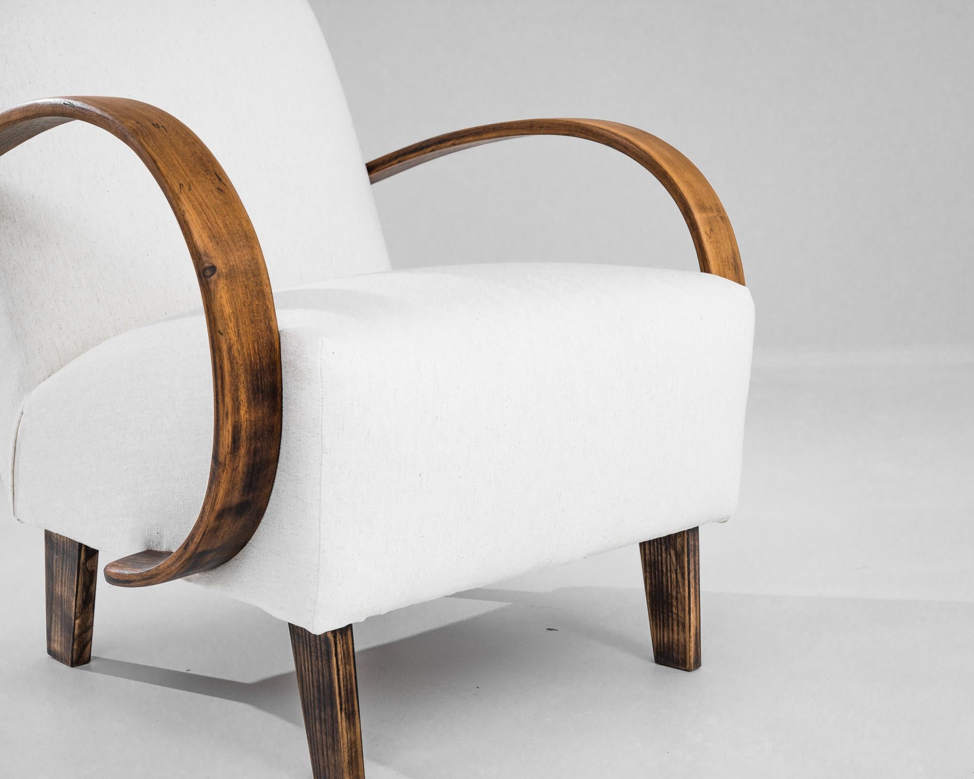 20th Century 1950s Czech Wooden Armchair by J. Halabala For Sale