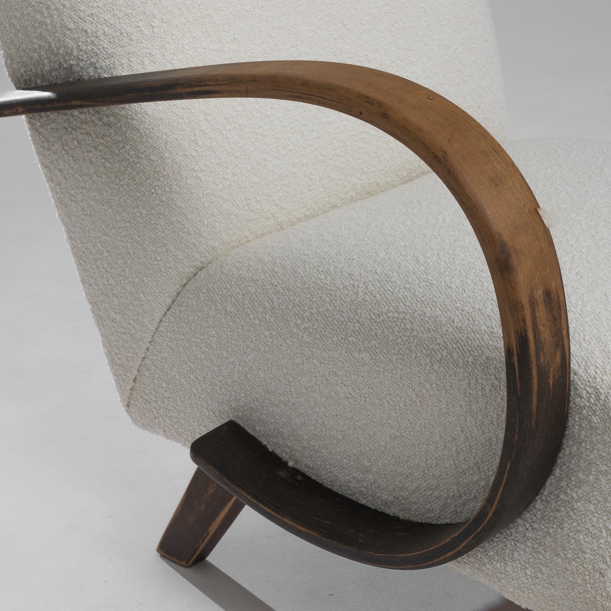 20th Century 1950s Czech Wooden Armchair by J. Halabala