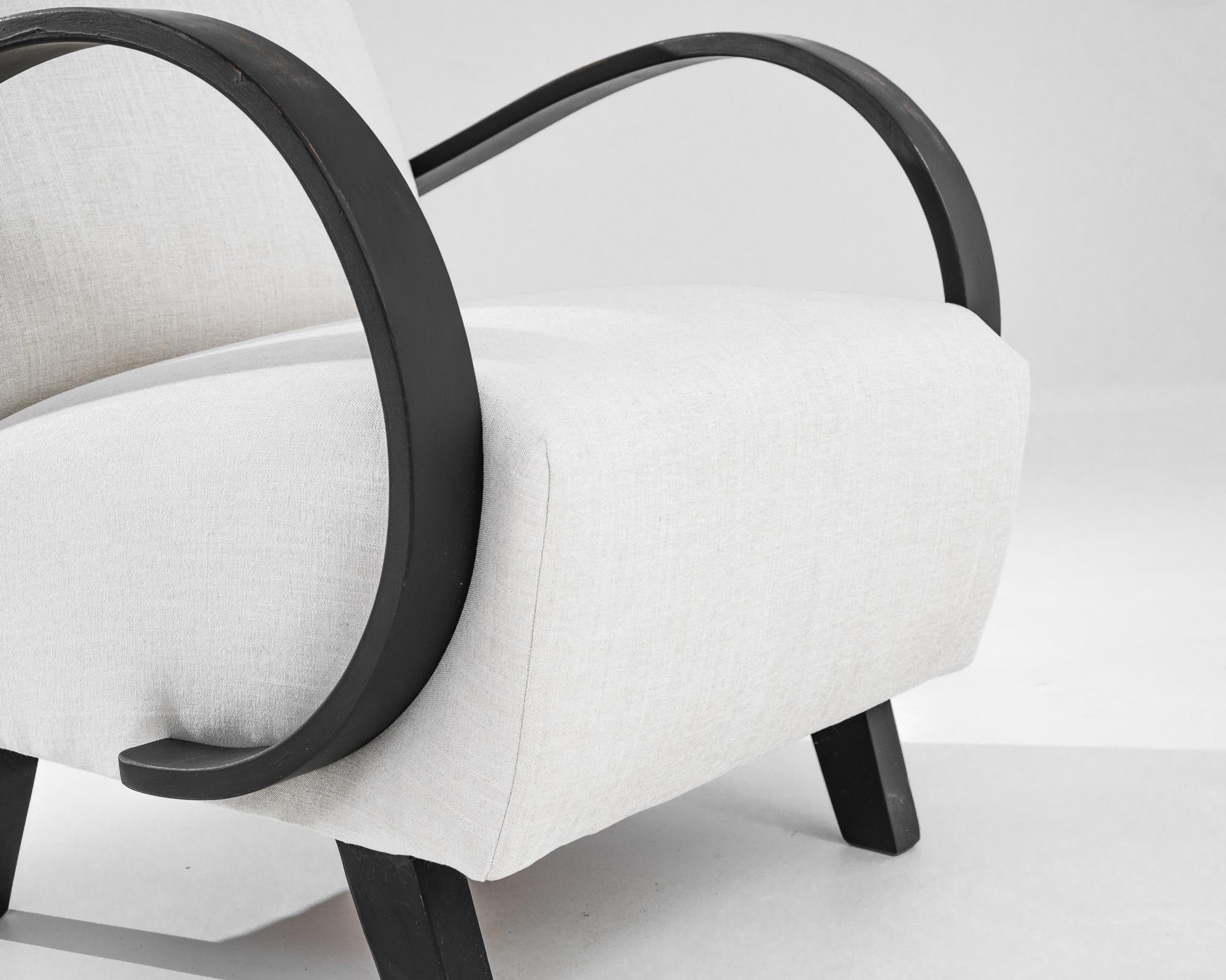 20th Century 1950s Czech Wooden Armchair by J. Halabala For Sale