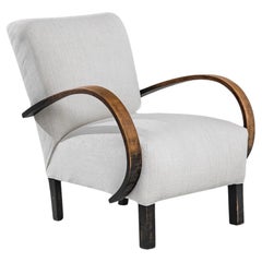 1950s Czech Wooden Armchair by J. Halabala