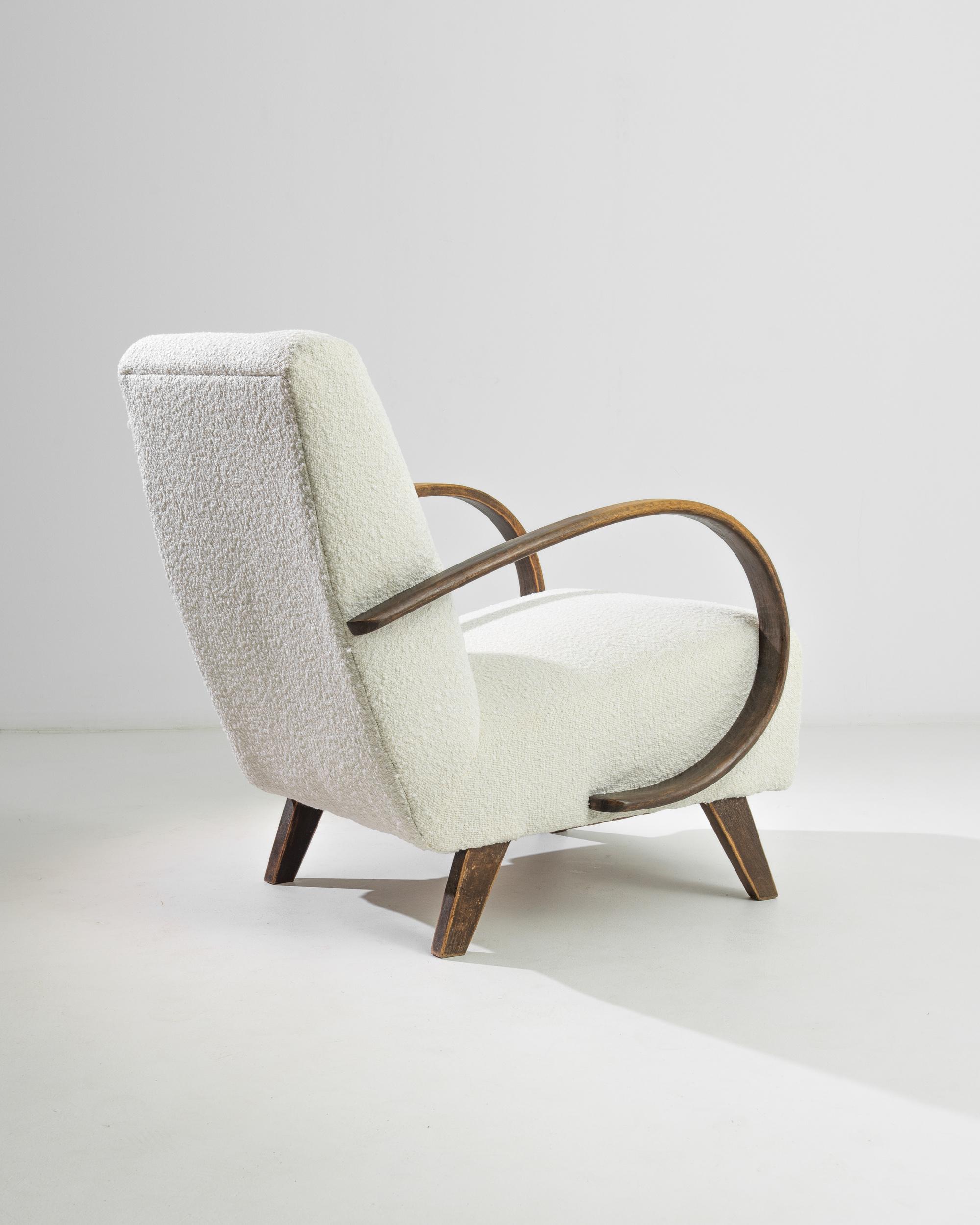 Mid-Century Modern 1950s Czech Wooden Armchair
