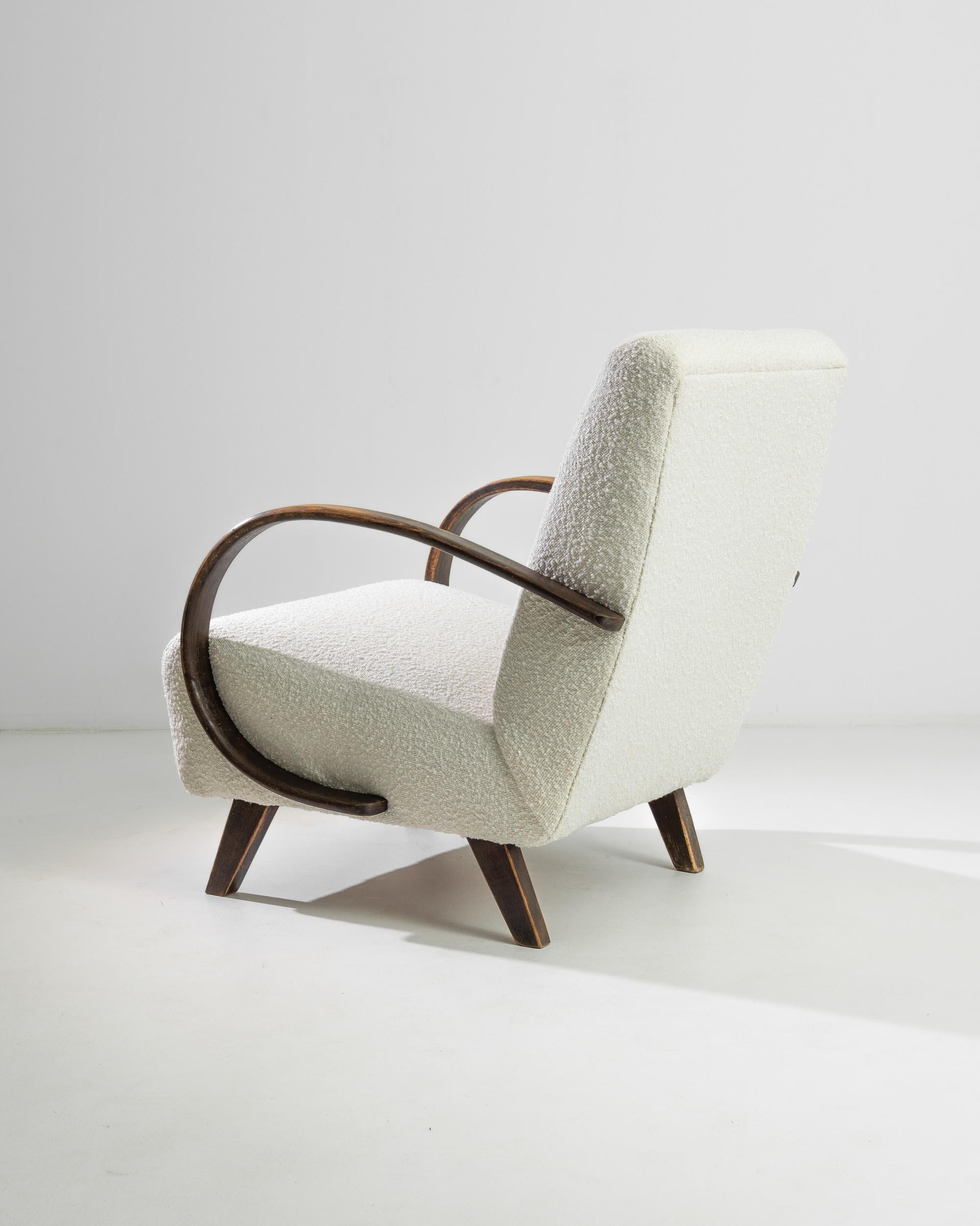 1950s Czech Wooden Armchair In Good Condition In High Point, NC