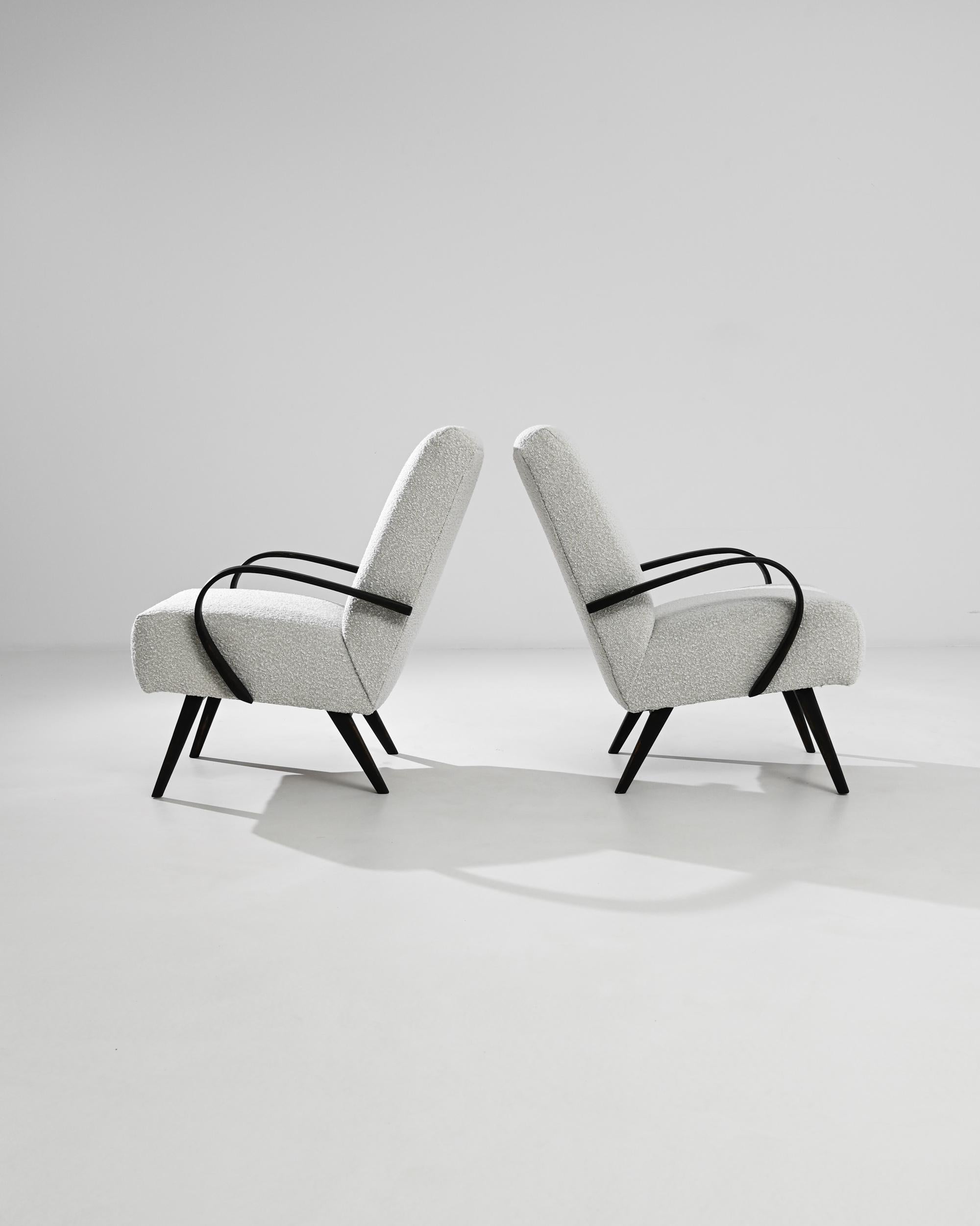 20th Century 1950s Czech Wooden Armchairs by J. Halabala, a Pair For Sale