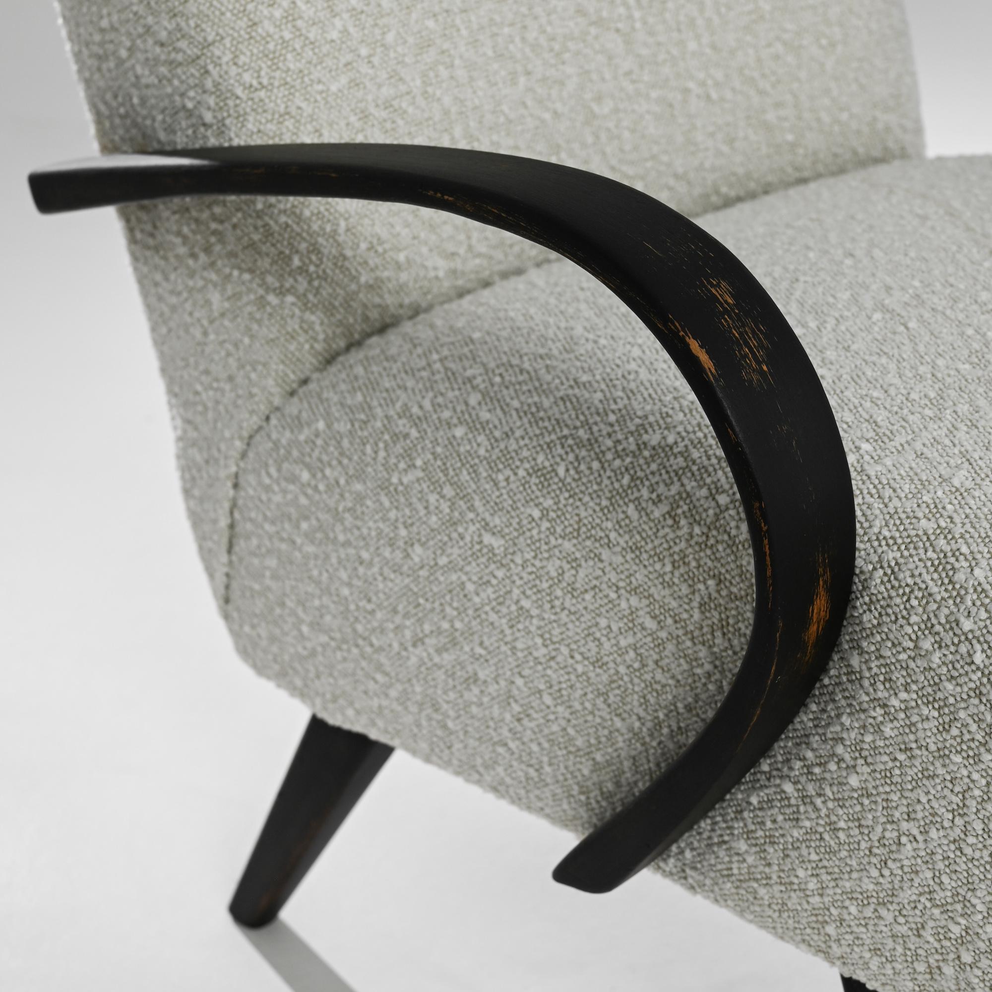 1950s Czech Wooden Armchairs by J. Halabala, a Pair For Sale 2