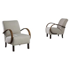 1950s Czech Wooden Armchairs by J. Halabala