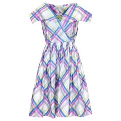 Robe en coton imprimé à carreaux Daniel Neal, années 1950