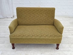 1950s, Danish 2-seater sofa, green furniture wool fabric.
