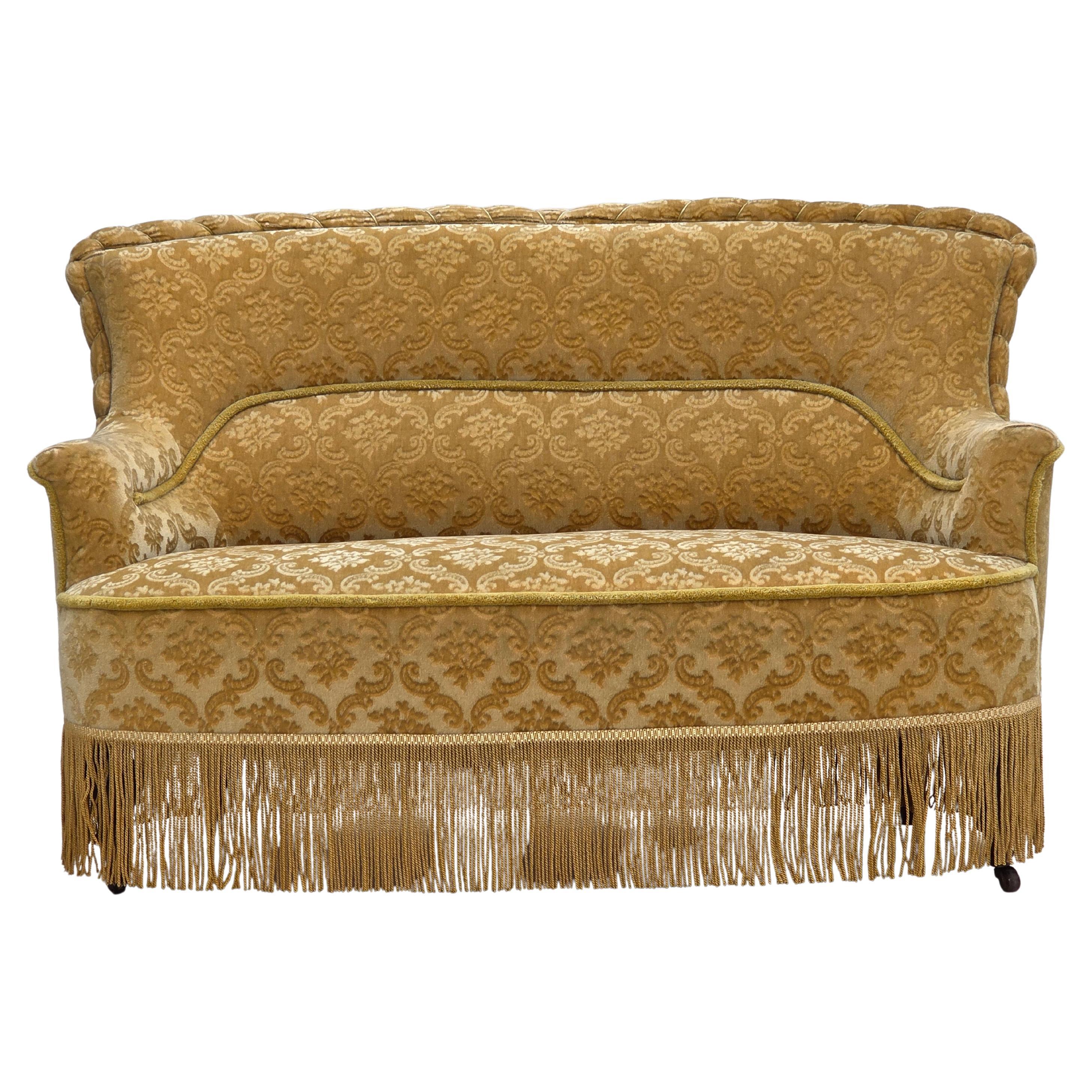 1950s, Danish 2-seater sofa, green/honing furniture velour.