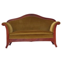 1950s, Danish 2-seater sofa in Biedermeier style, furniture velour.