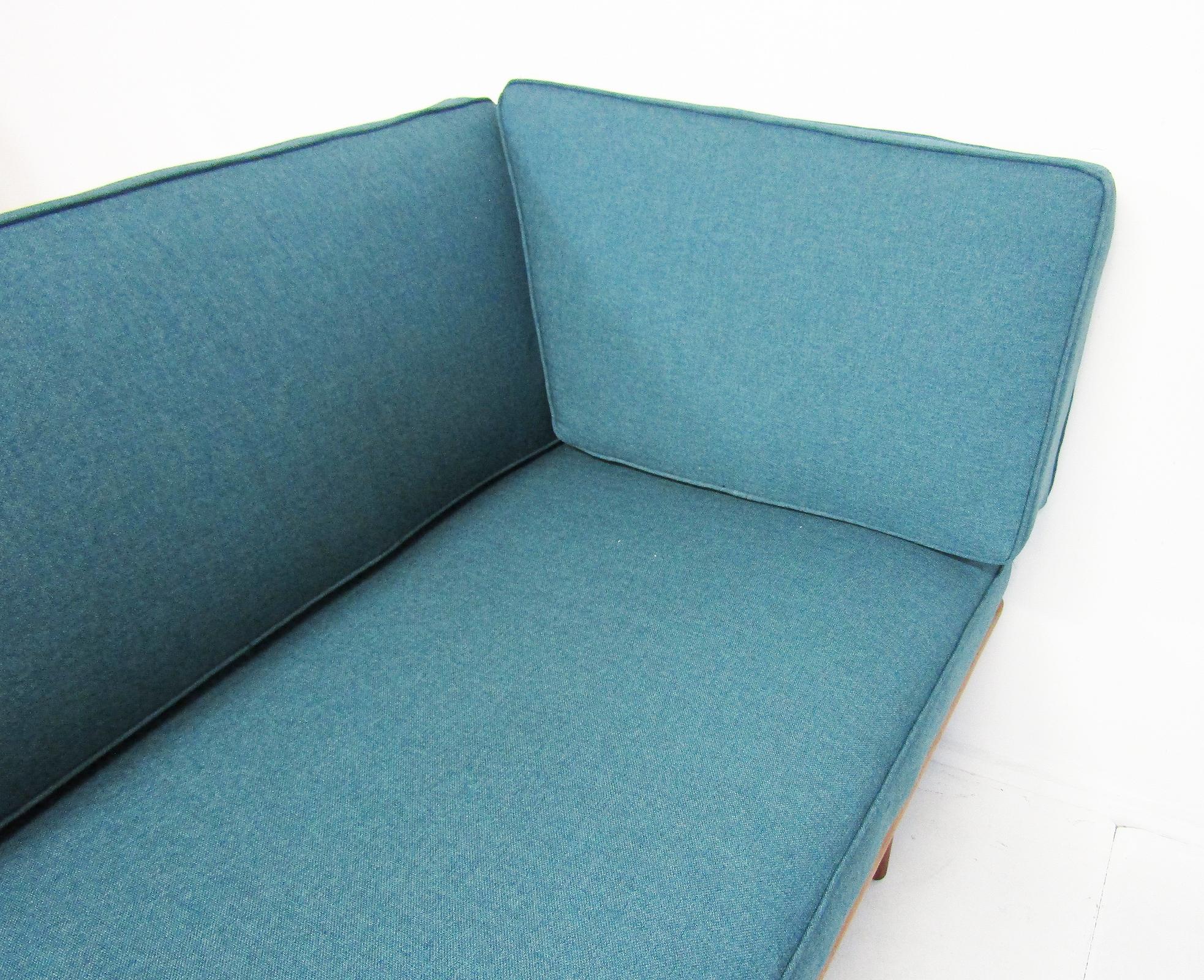 20th Century 1950s Danish 3-Seater Minerva Sofa in Teal by Peter Hvidt & Orla Nielsen For Sale