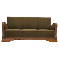 1950s, Danish 3 seater sofa in original very good condition, oak wood.