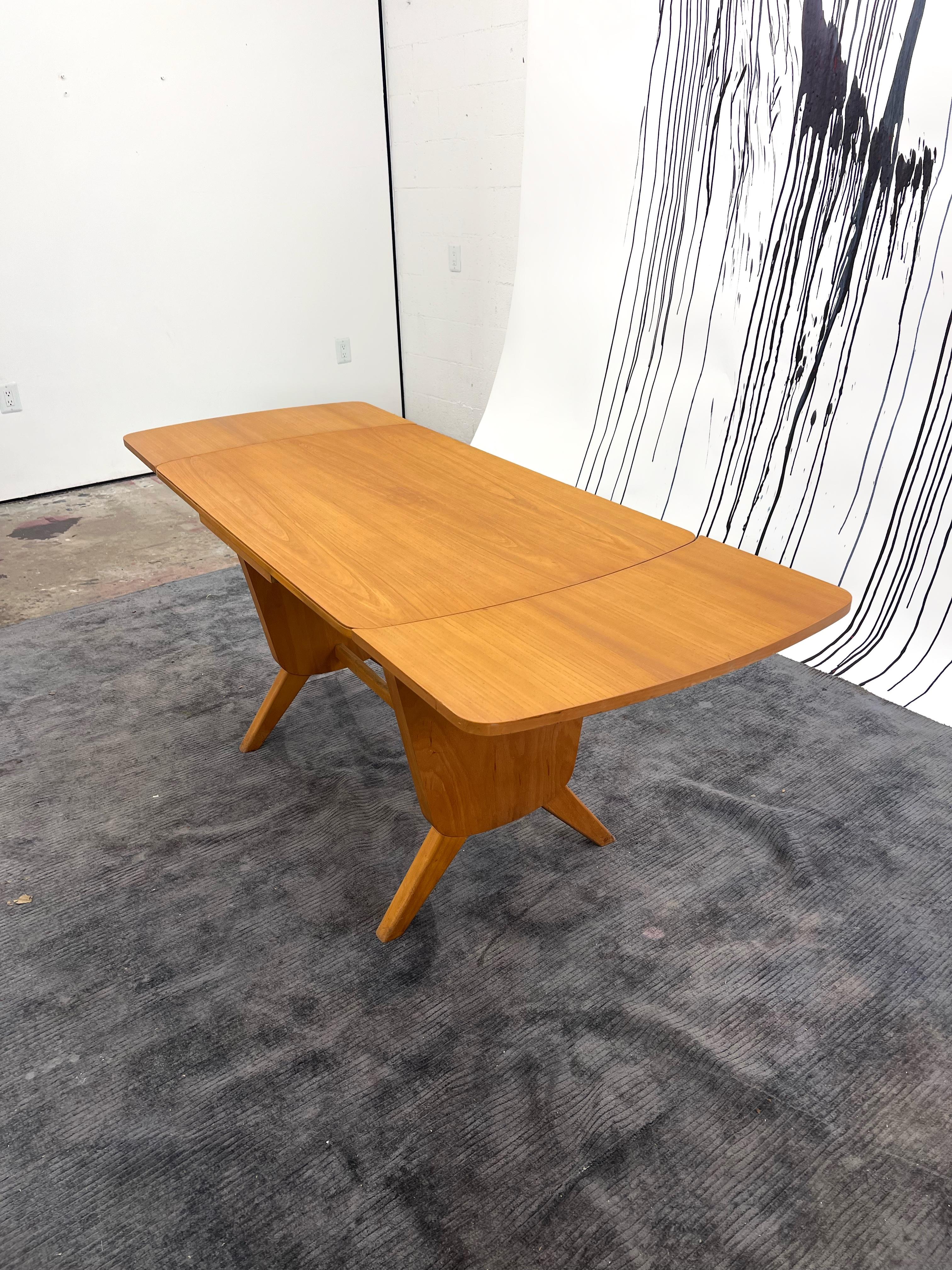 Milieu du XXe siècle Bureau ou table ajustable long et étroit danois des années 1950 par Max Bohme Fabrikant en vente