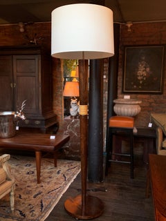 1950s Danish Art Deco Beech Floor Lamp