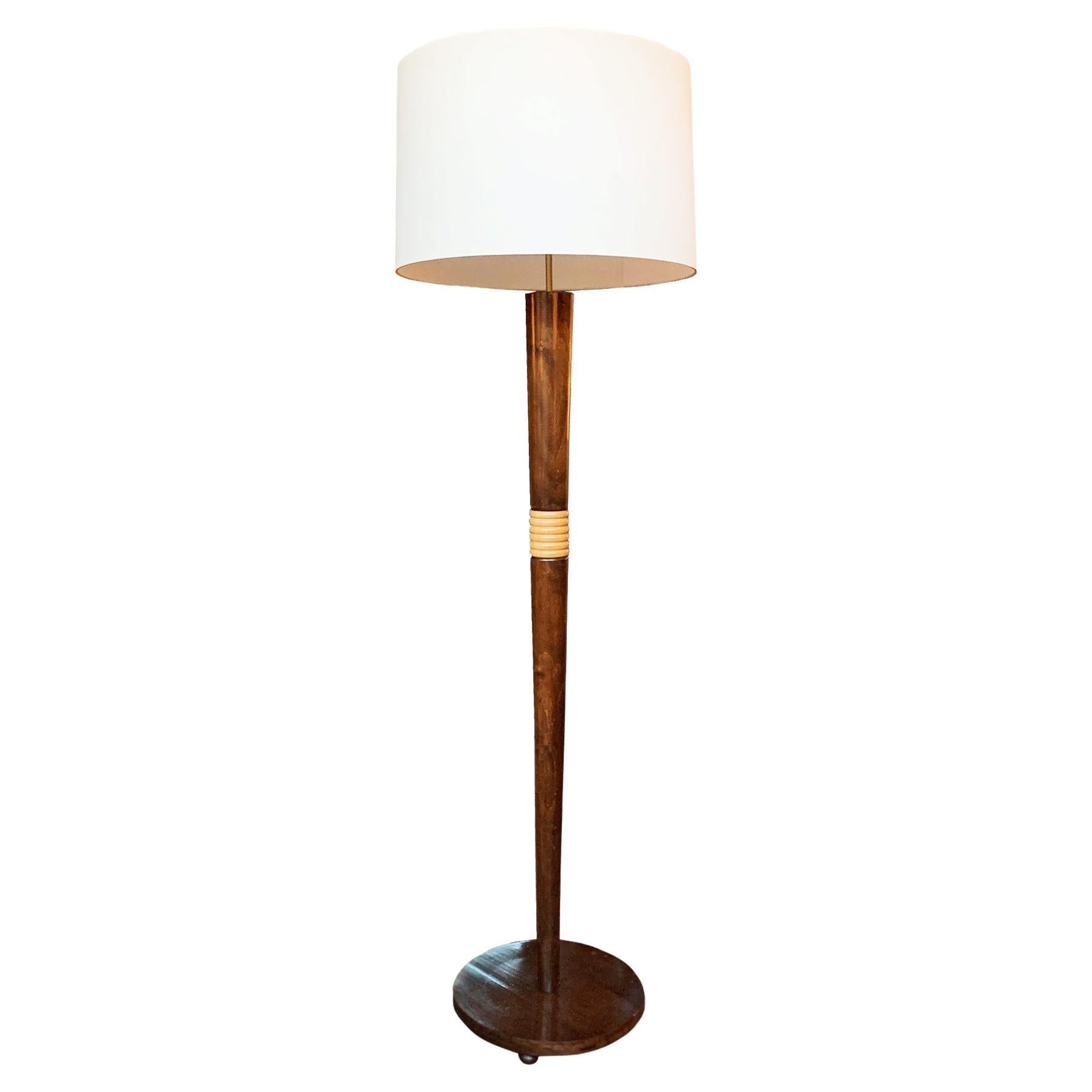 1950er Jahre Dänische Art Deco Buche Stehlampe