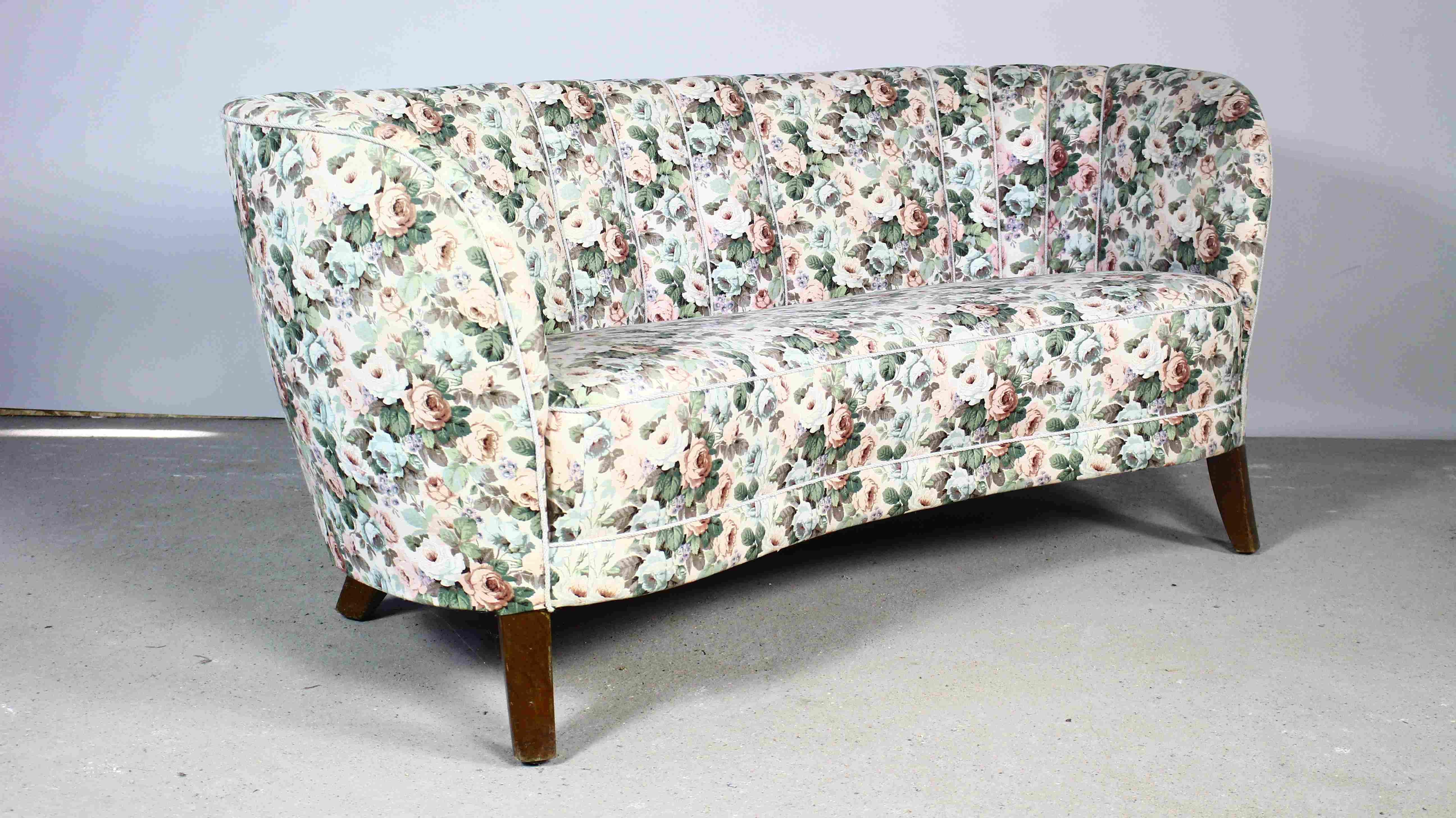 Dänisches Banana-Sofa aus den 1950er Jahren von Slagelse Mbelvrk im Zustand „Gut“ im Angebot in ŚWINOUJŚCIE, 32