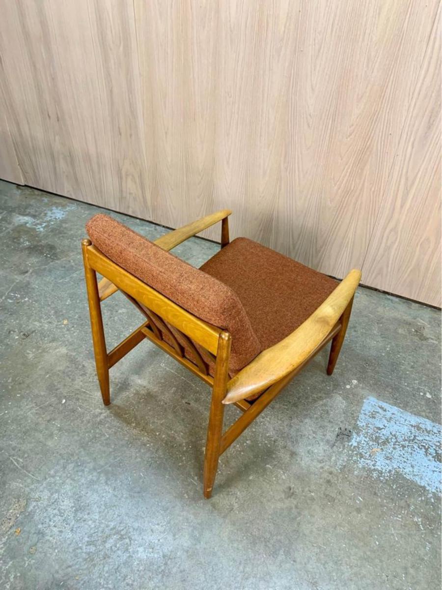 Mid-Century Modern 1950s Danish Beech Lounge Chair by Grete Jalk