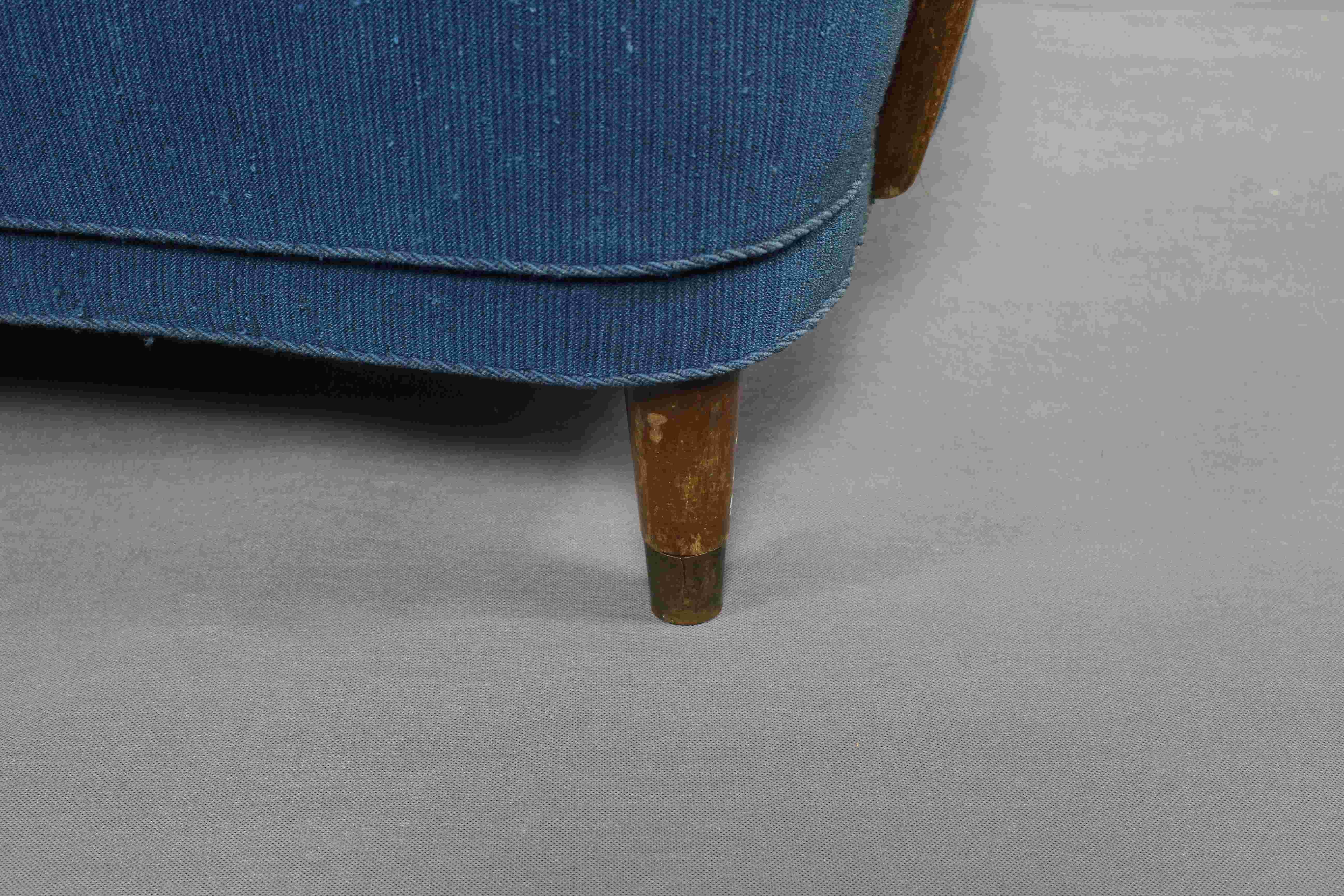 1950s Danish Blue Banana Sofa by N.A. Jørgensen 2