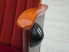 1950s, Danish cinema/theater armchairs, furniture velour, original condition.