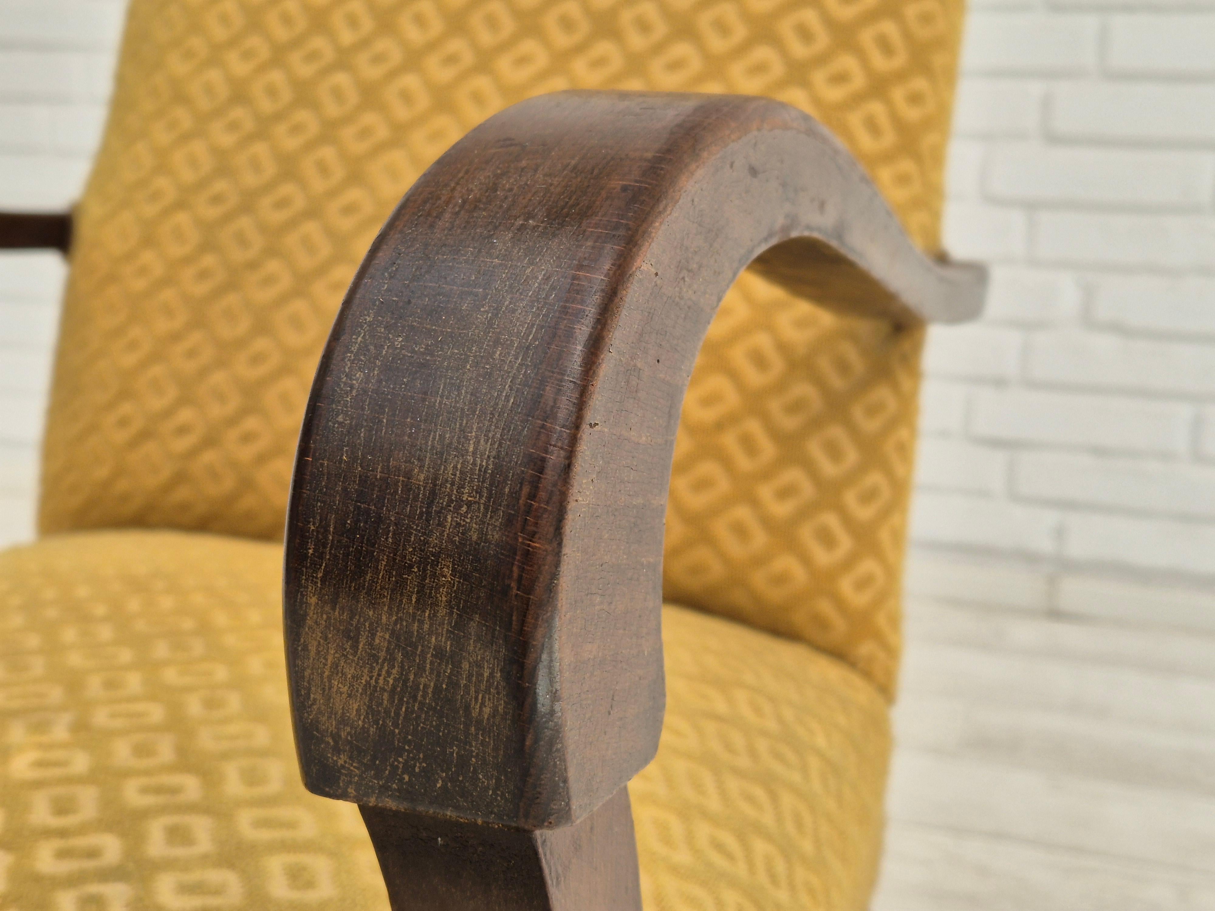 1950s, Danish design, armchair in original condition, furniture cotton/ wool. For Sale 9
