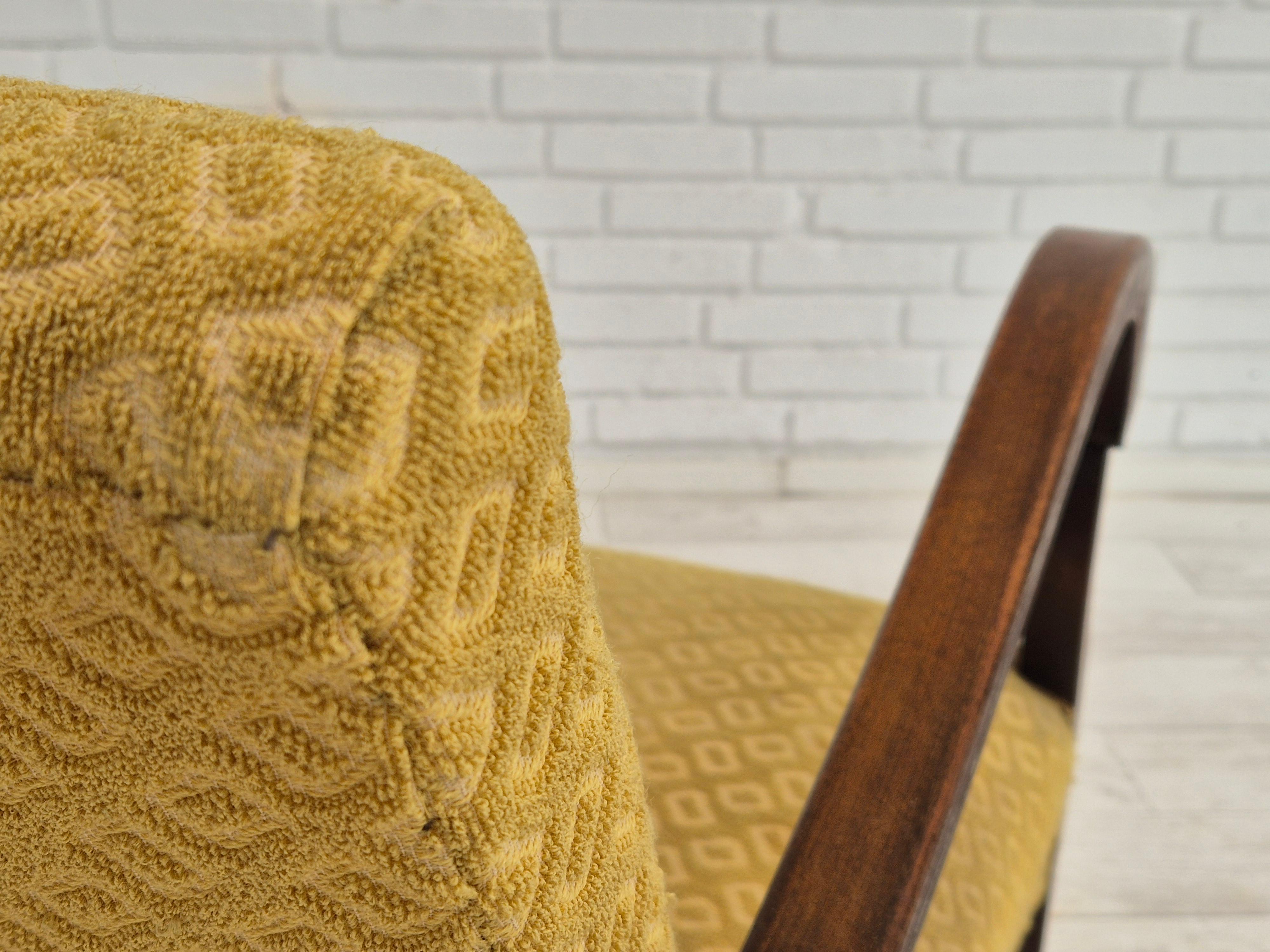Années 50, Design/One, fauteuil en état d'origine, meuble en coton/laine. en vente 9