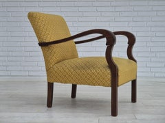 Dänisches Design, Sessel in Originalzustand, 1950er Jahre, Möbel aus Baumwolle/Wolle.