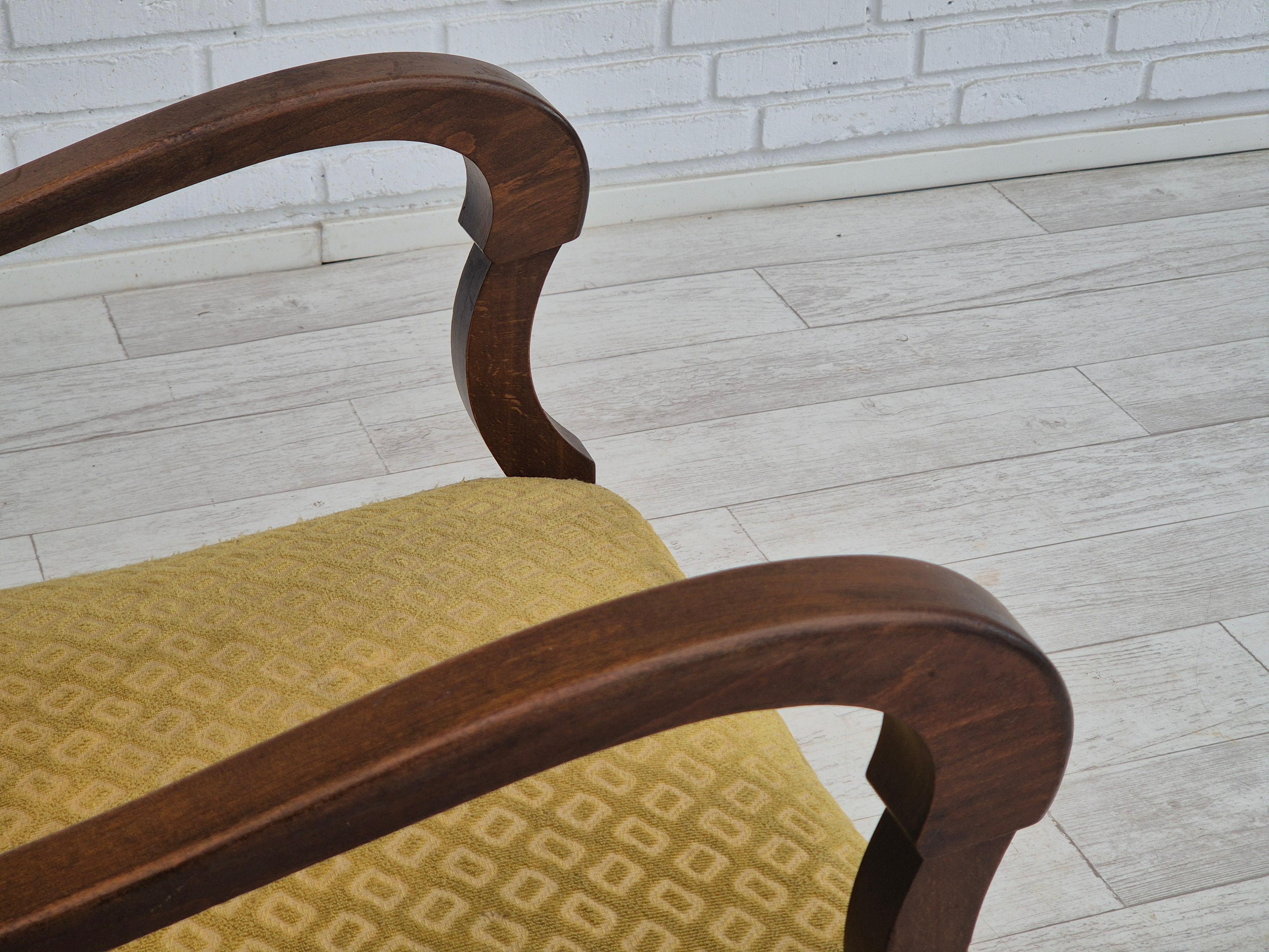 Années 50, Design/One, fauteuil en état d'origine, meuble en coton/laine. en vente 1