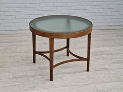 1950s, Danish design, coffee table, glass, oak wood, original condition.
