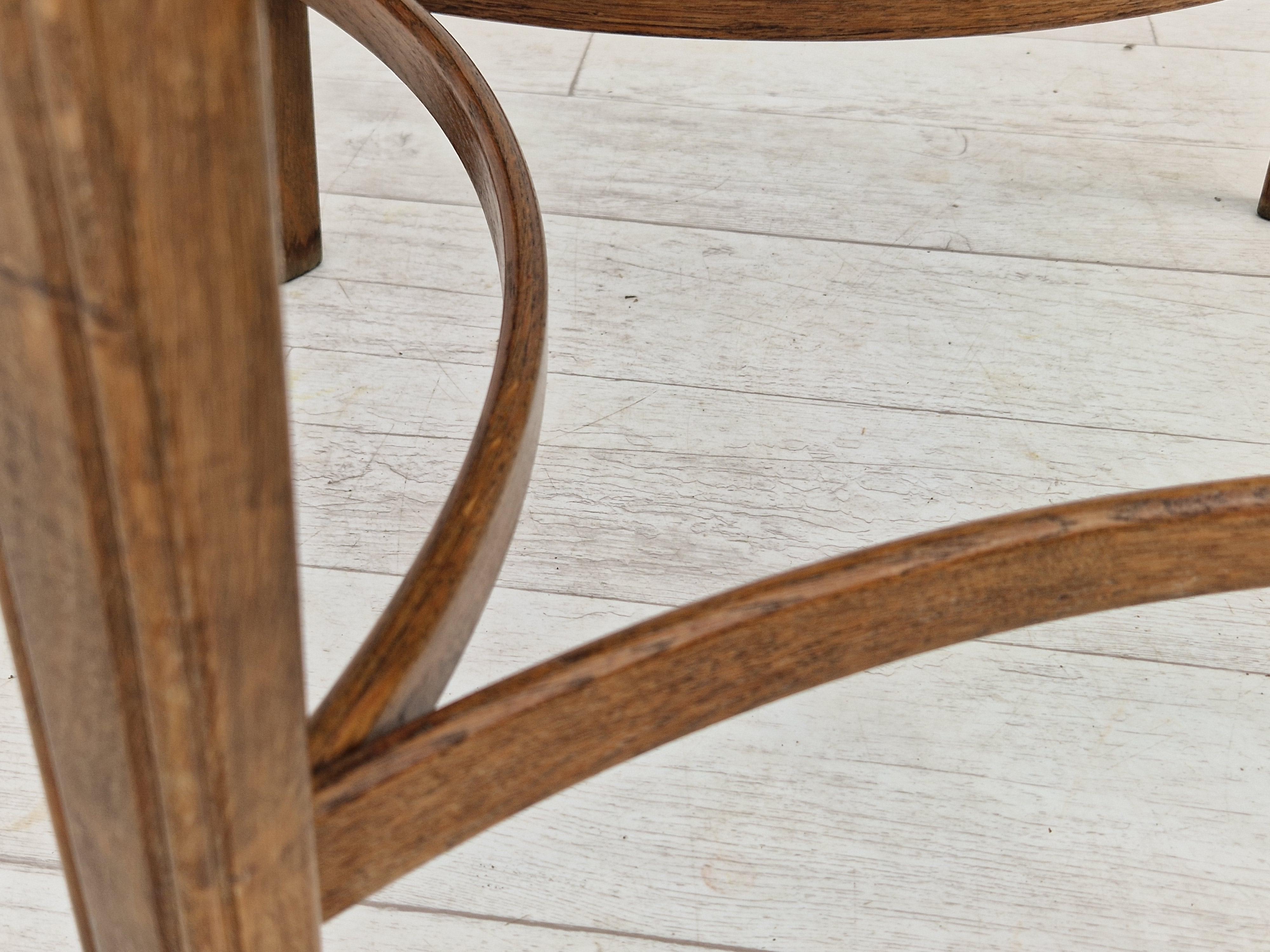 Mid-20th Century 1950s, Danish design, coffee table, glass, oak wood, original condition.