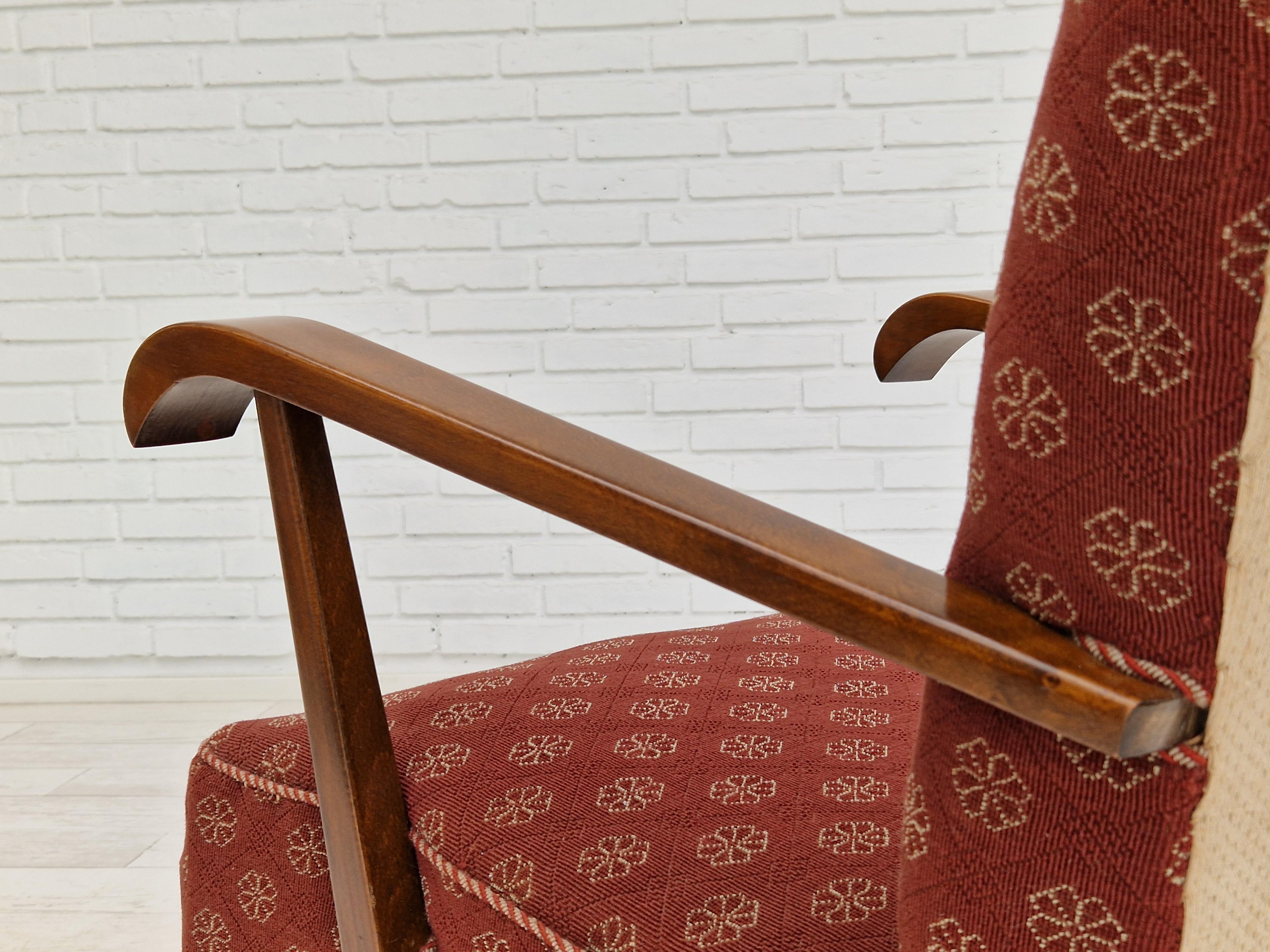 1950s, Danish Design, Original Armchair in Very Good Condition For Sale 8