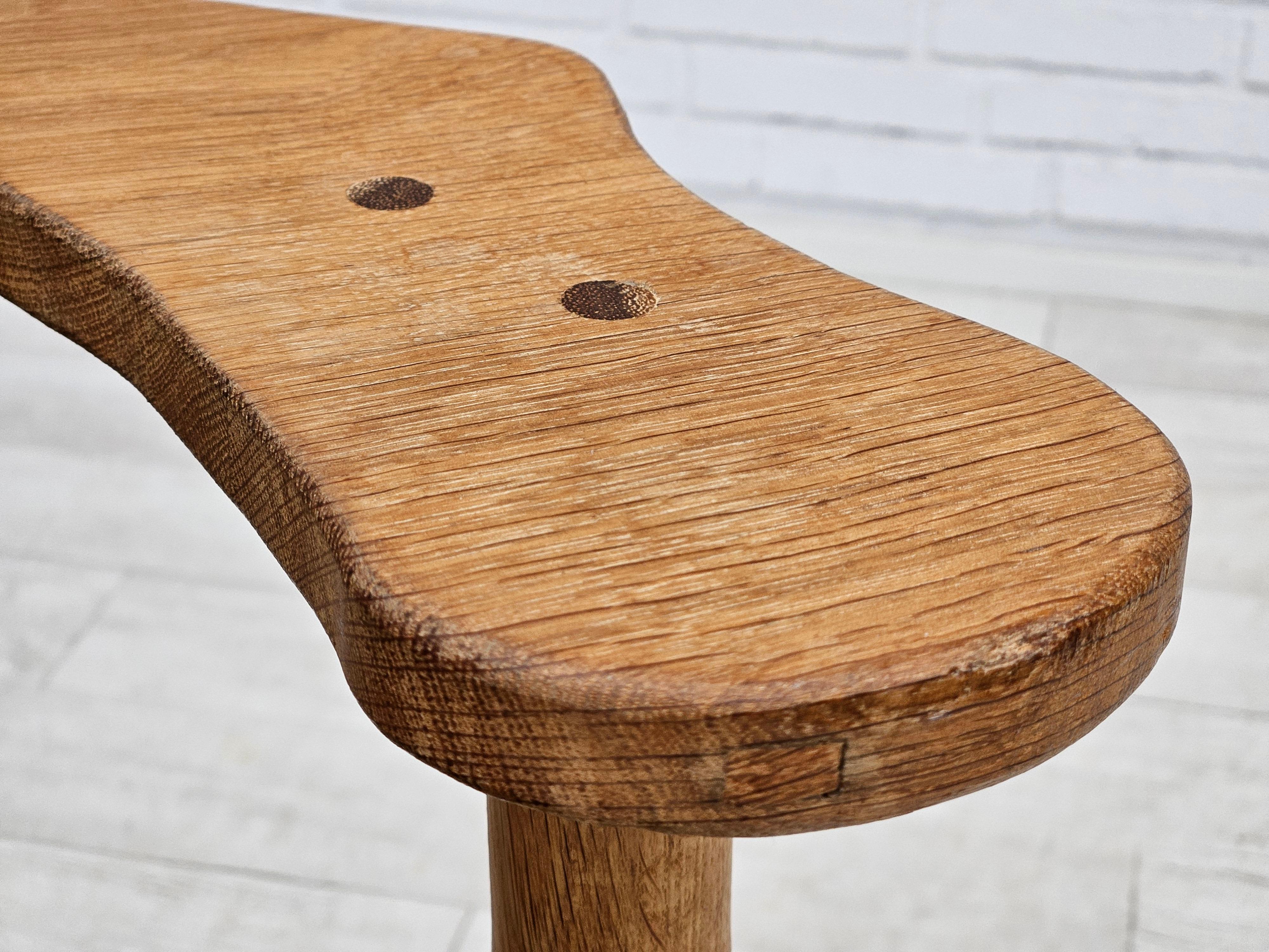 1950s, Danish design, reupholstered armchair, New Zealand sheepskin, oak wood. For Sale 3