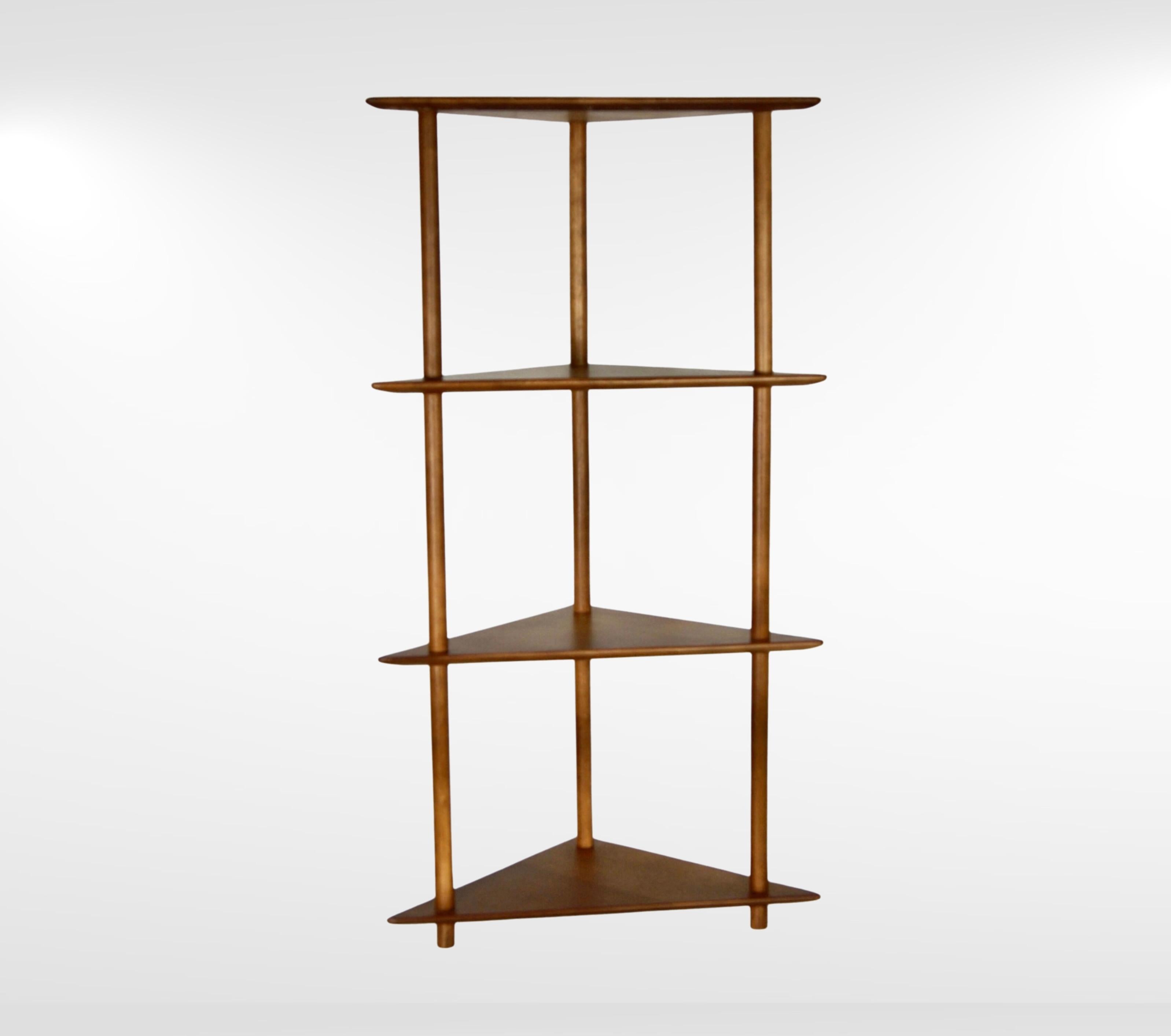 Other 1950s Danish Design Teak Angled Corner Bookcase Standing Shelf Minimalist Design