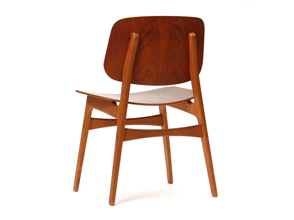 1950s Danish Dining Chairs by Borge Mogensen in Teak and Beech In Good Condition For Sale In Sagaponack, NY