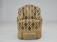 1950s, Danish easy chair, furniture velour, ash wood legs.