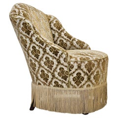 1950s, Danish easy chair, furniture velour, ash wood legs.