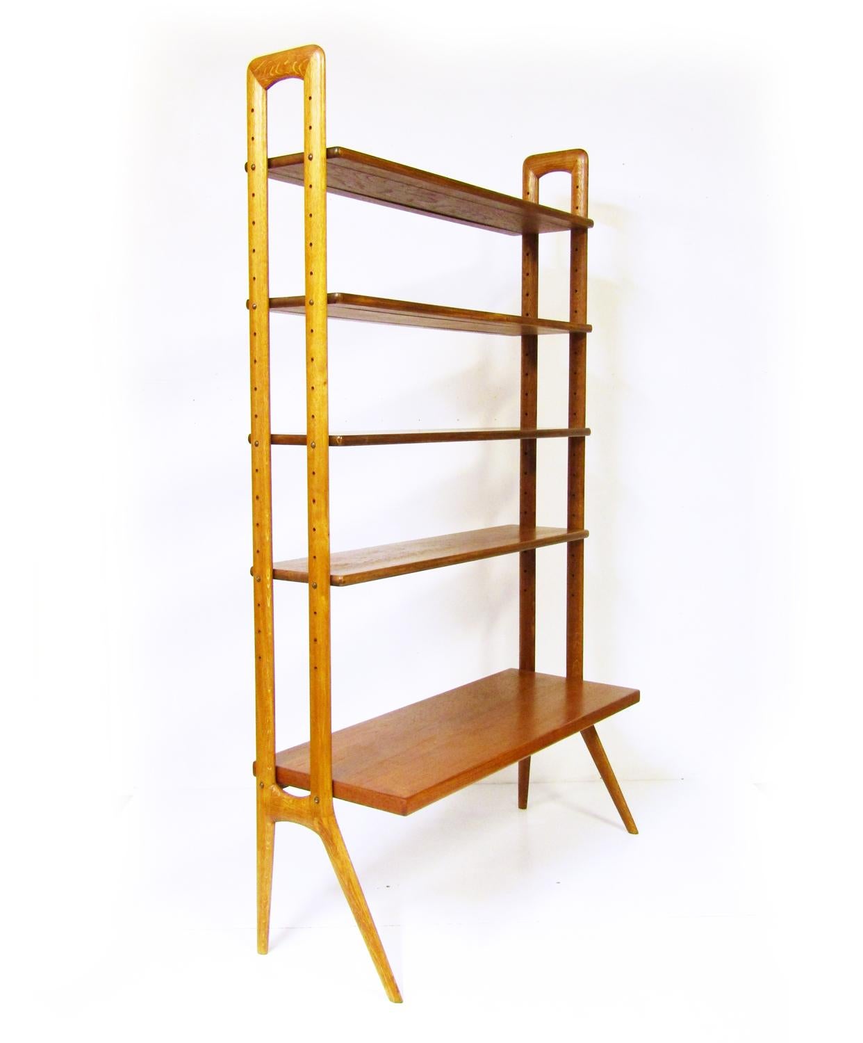 1950s Danish Free Standing Bookcase Room Divider by Kurt Ostervig 5