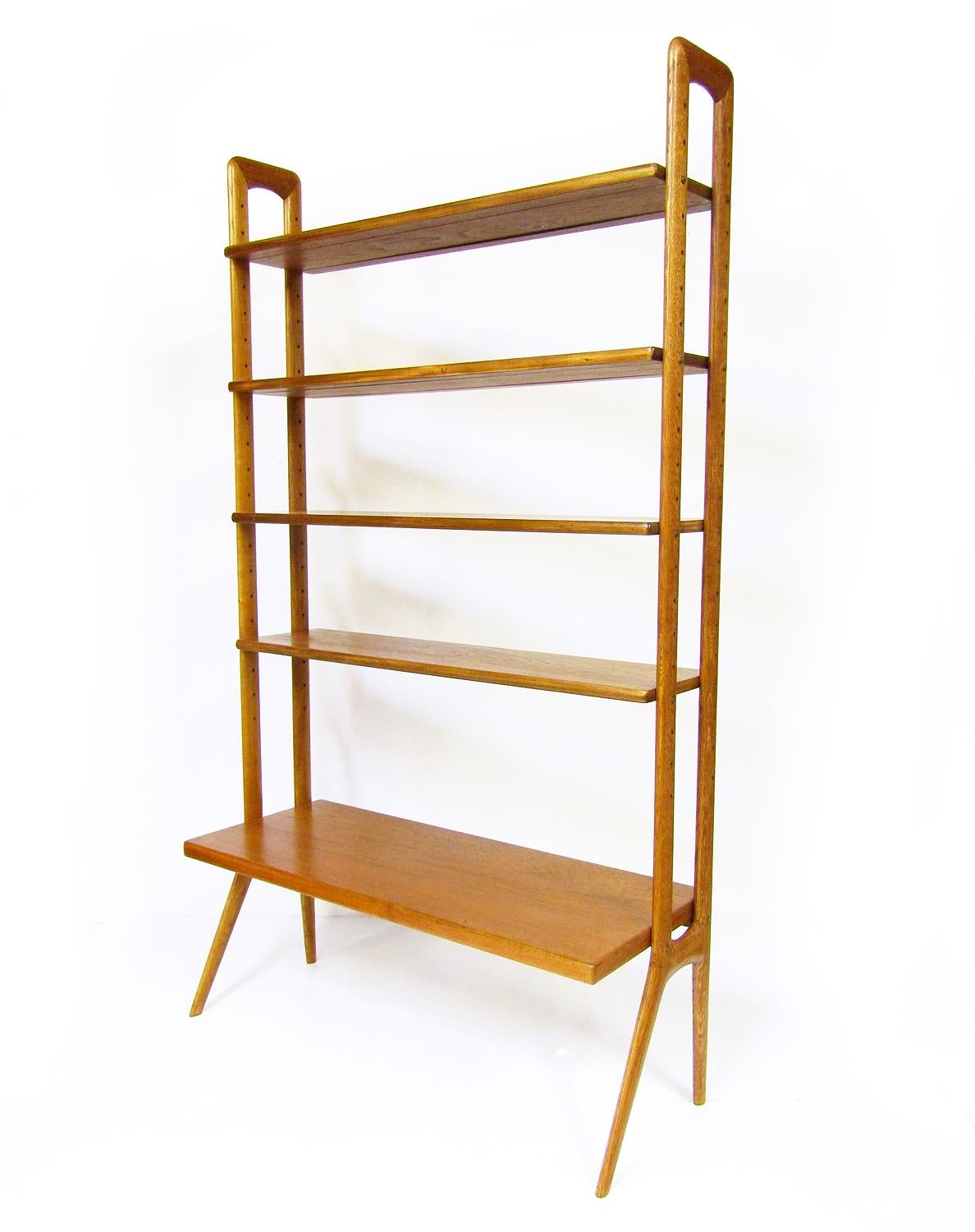 Mid-Century Modern 1950s Danish Free Standing Bookcase Room Divider by Kurt Ostervig
