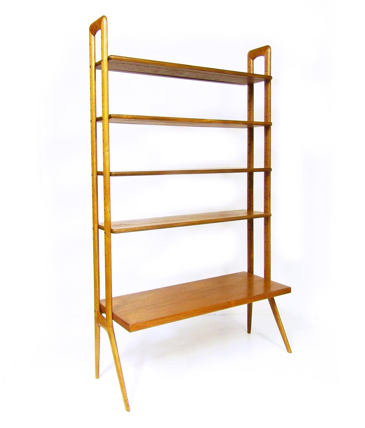 1950s Danish Free Standing Bookcase Room Divider by Kurt Ostervig 3