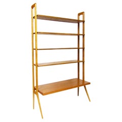 1950s Danish Free Standing Bookcase Room Divider by Kurt Ostervig