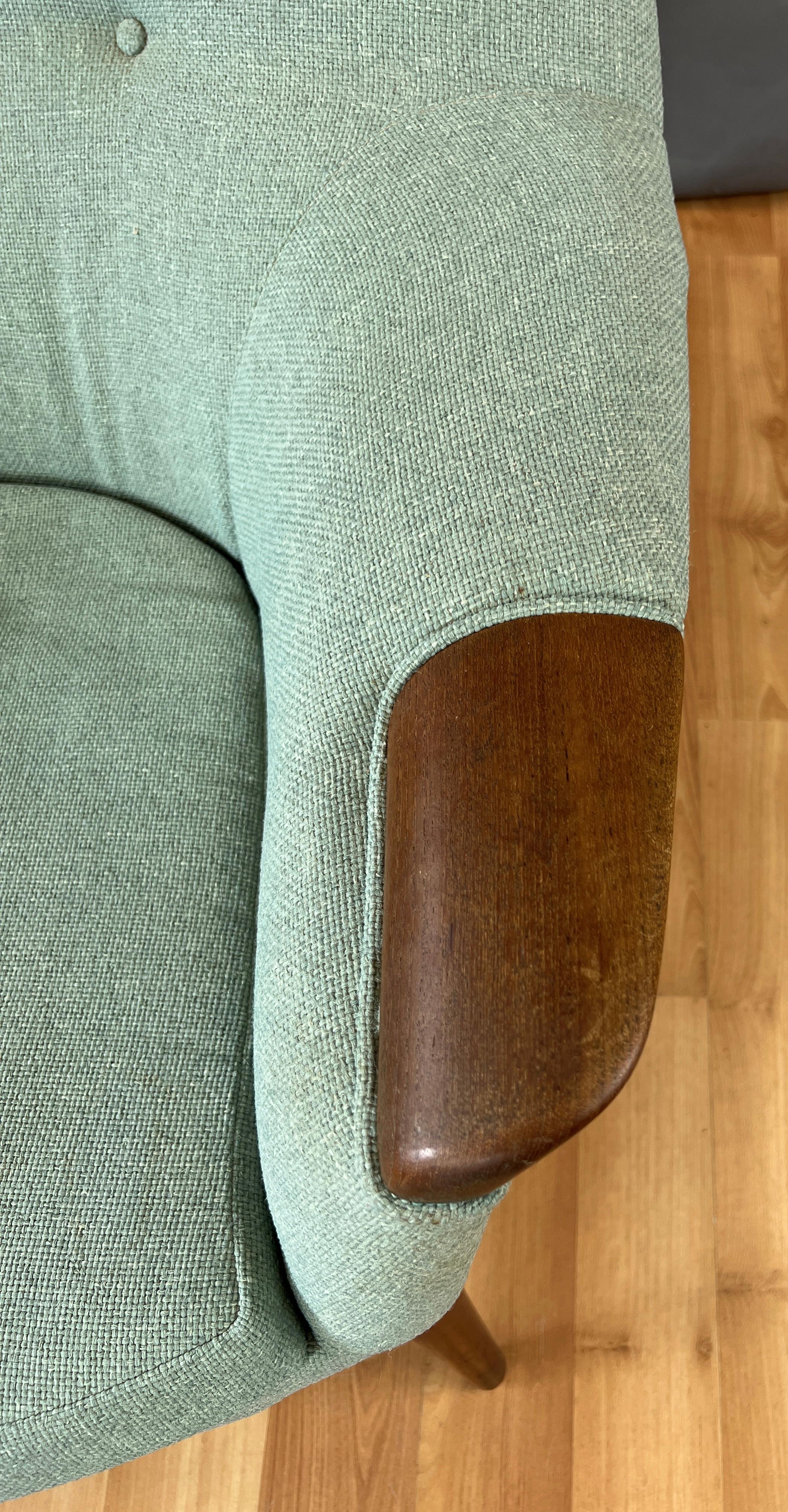 1950s Danish High-Back Lounge Chair with Teak Paws 6