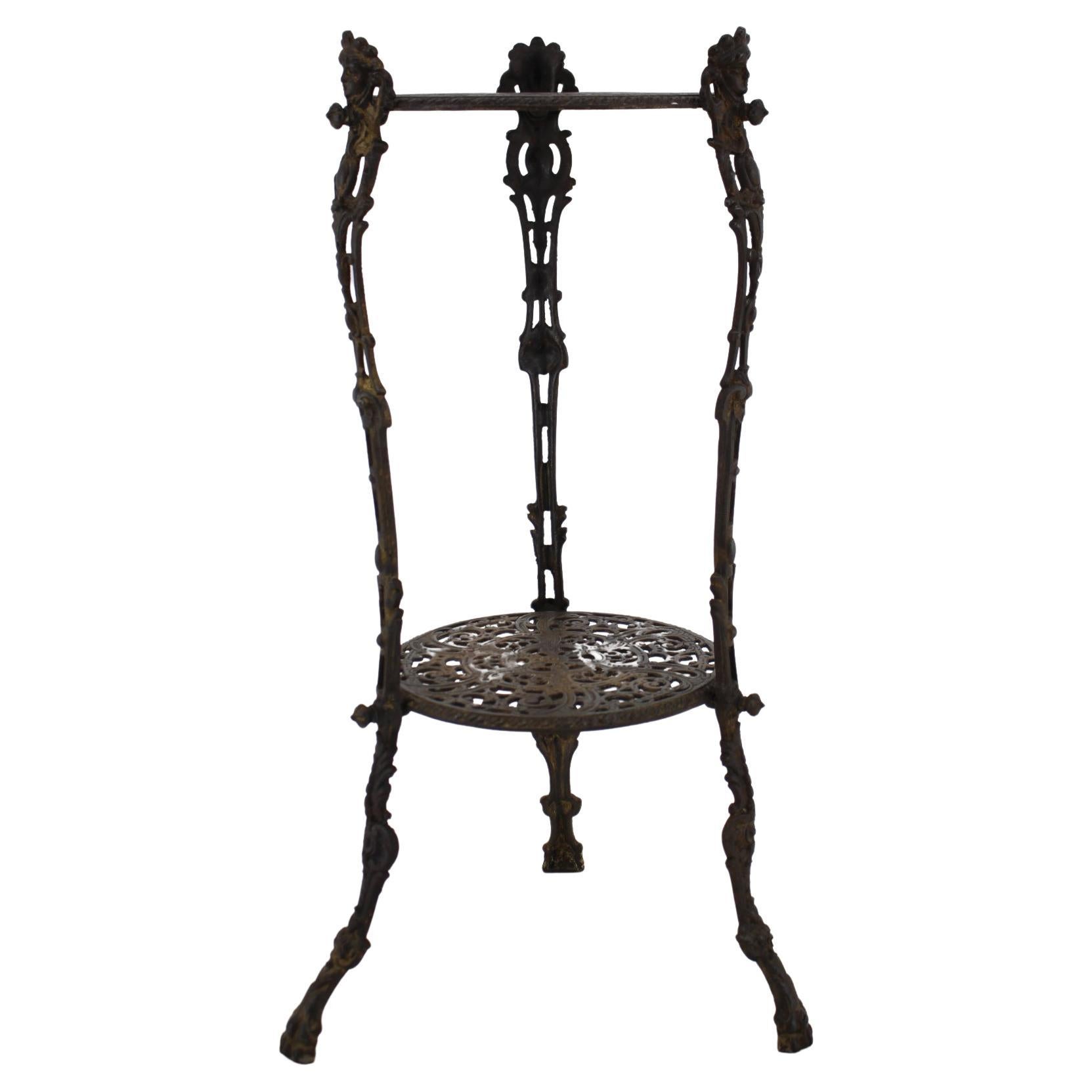 1950s Danish Iron Flower Stand or Side Table  For Sale