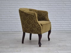 1950s, Danish lounge chair, reupholstered, green furniture fabric.