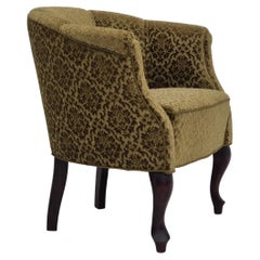 1950s, Danish lounge chair, reupholstered, green furniture fabric.