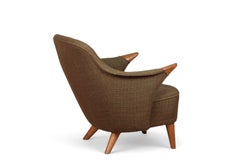 1950s Danish Mid Century Lowback Armchair With Teak Paws