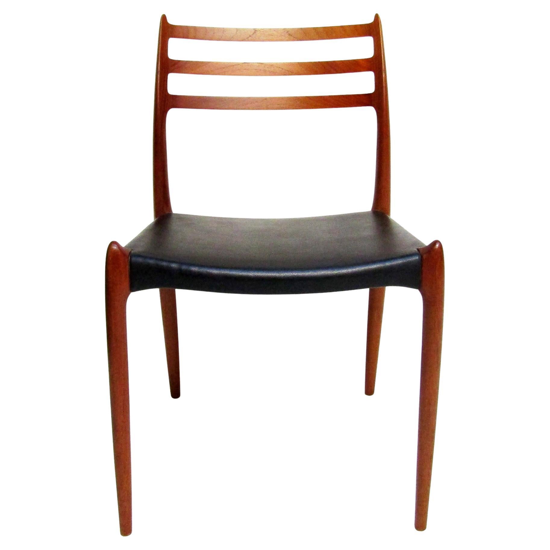 Sedia da pranzo danese Model 78 di Niels Moller del 1950 in teak in vendita