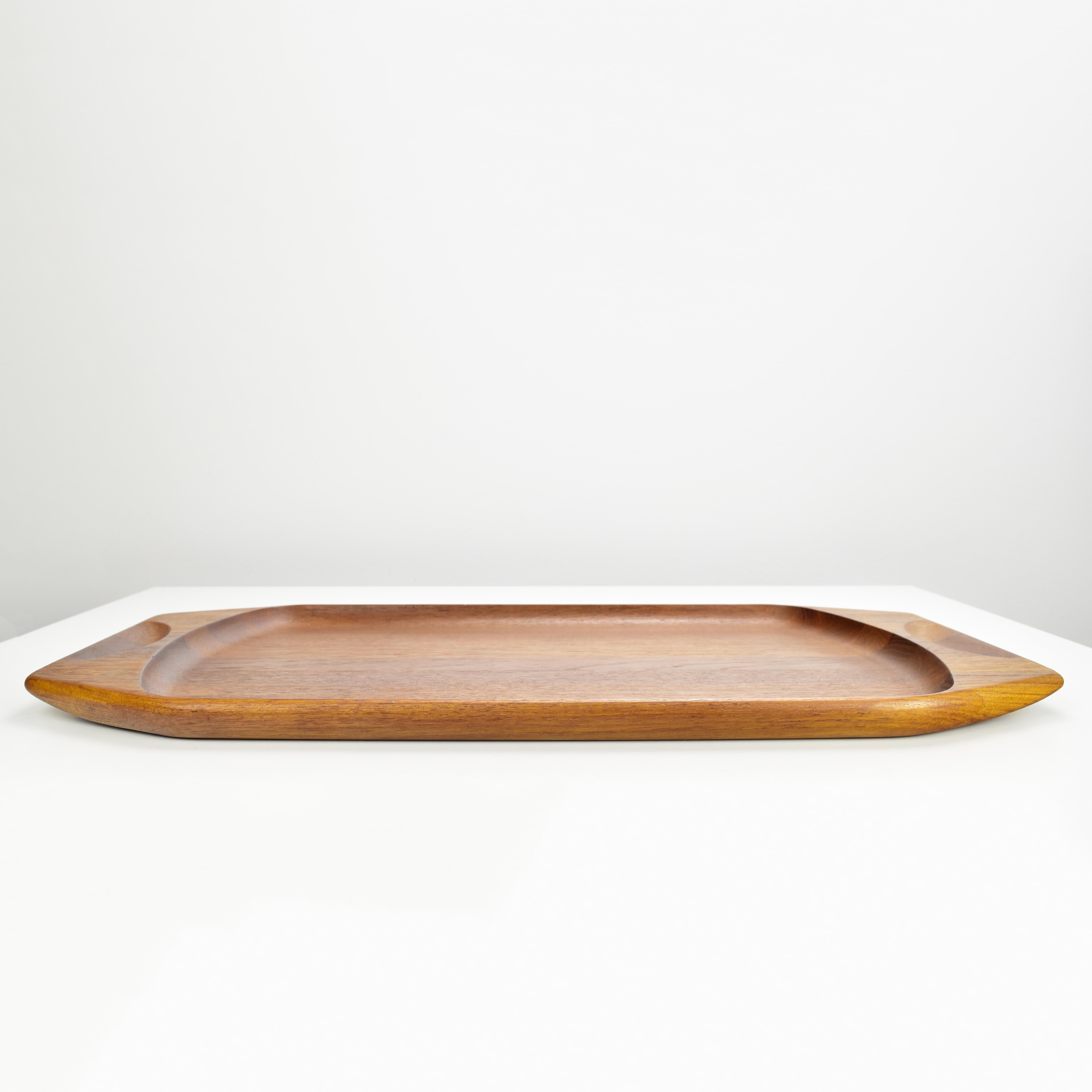 Mid-20th Century 1950s Danish Modern Design Teak Wood Serving Tray by Jens Quistgaard Dansk MCM For Sale
