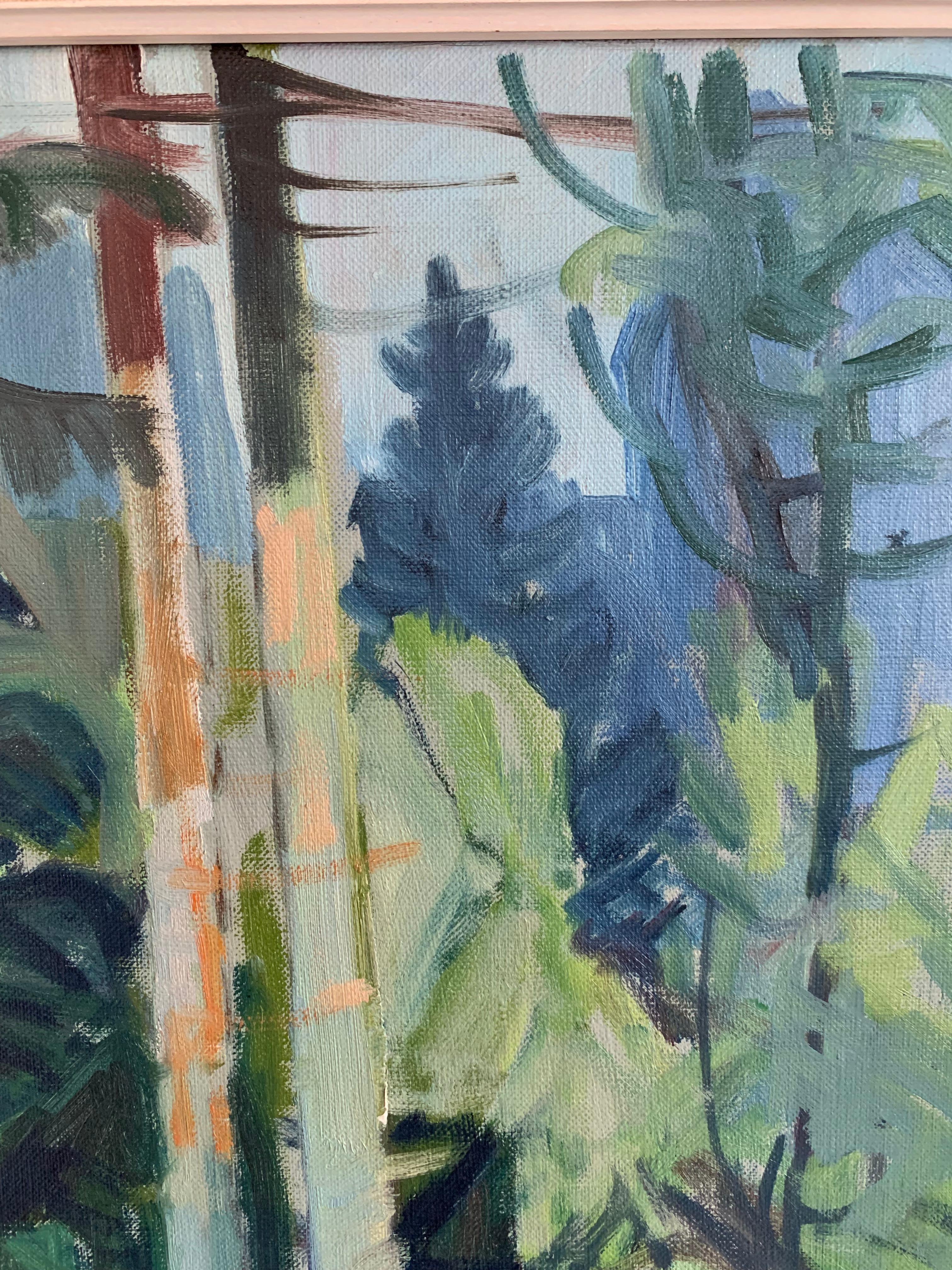 Hand-Painted 1950's Danish Modern 'Forest' Painting by Nis Stougaard