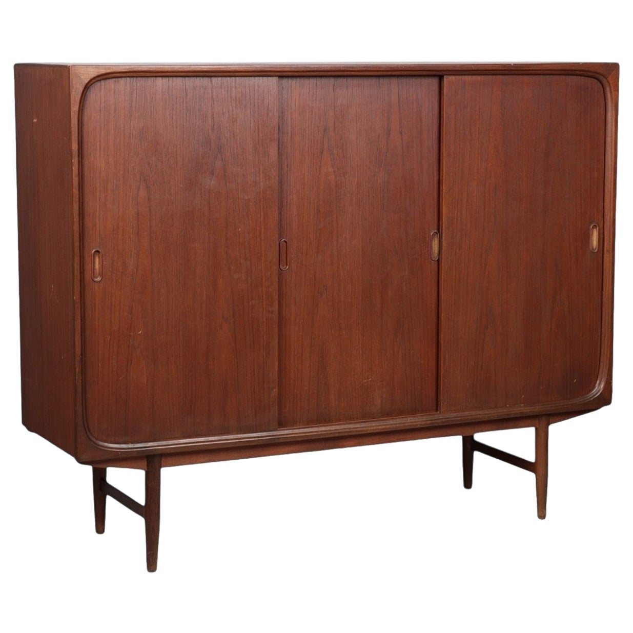 Credenza alta / Bar danese moderno degli anni 
50 in teak