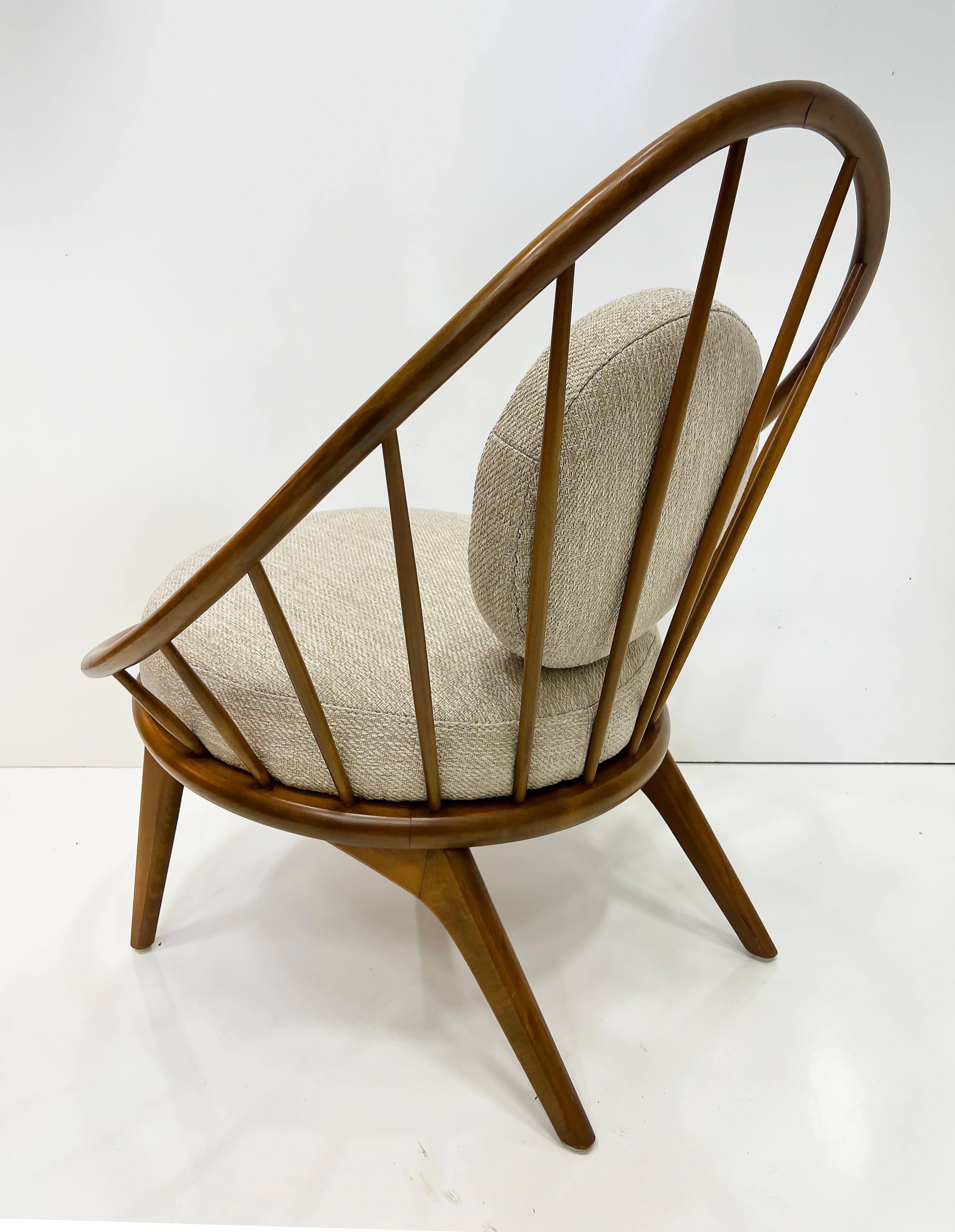 Dänischer moderner Ib Kofod Larsen für Selig Creolenstuhl, 1950er Jahre, neu mit Sitzkissen, Ib Kofod Larsen im Angebot 2
